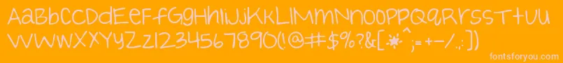 BlessingsthroughRaindrops Font – Pink Fonts on Orange Background