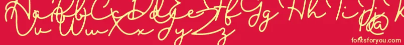 Blesson Font – Yellow Fonts on Red Background