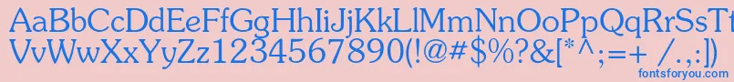 Souvenirc Font – Blue Fonts on Pink Background