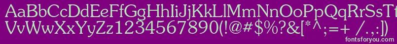 Souvenirc Font – Green Fonts on Purple Background