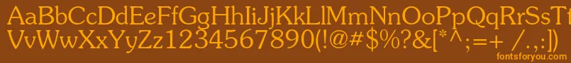 Souvenirc Font – Orange Fonts on Brown Background