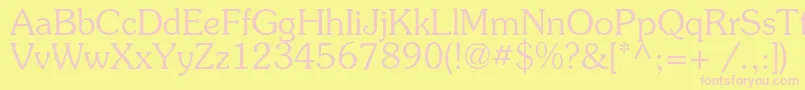 Souvenirc Font – Pink Fonts on Yellow Background