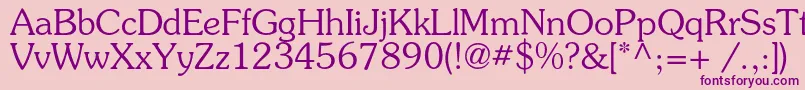 Souvenirc Font – Purple Fonts on Pink Background