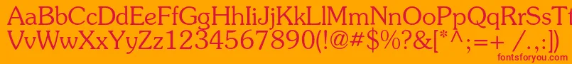 Souvenirc Font – Red Fonts on Orange Background