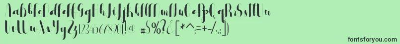 フォントblester – 緑の背景に黒い文字