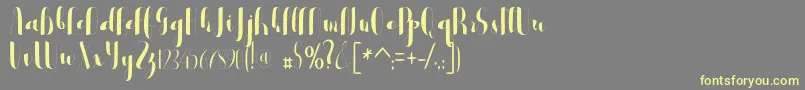 フォントblester – 黄色のフォント、灰色の背景