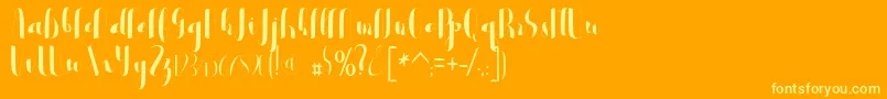 フォントblester – オレンジの背景に黄色の文字