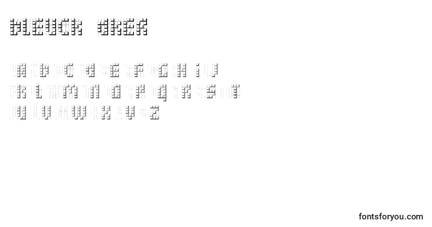Czcionka Bleuck   dker – alfabet, cyfry, specjalne znaki