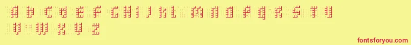 フォントbleuck   dker – 赤い文字の黄色い背景