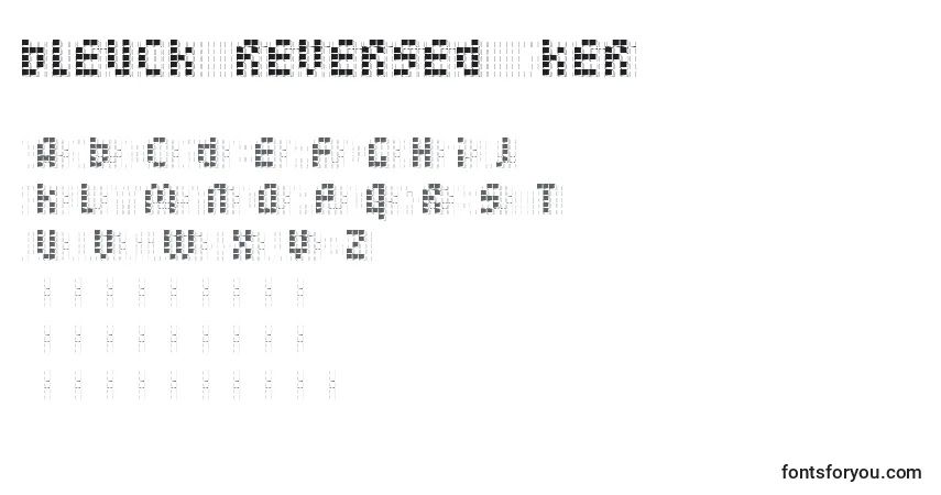 Шрифт Bleuck   reversed   Dker – алфавит, цифры, специальные символы