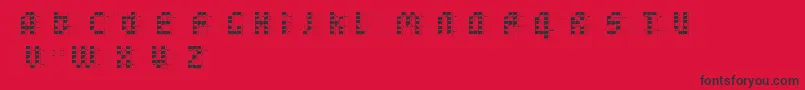 フォントbleuck   reversed   Dker – 赤い背景に黒い文字