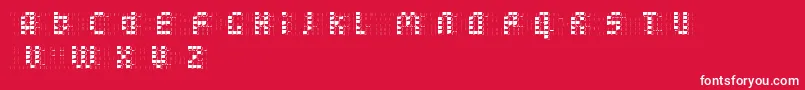 フォントbleuck   reversed   Dker – 赤い背景に白い文字