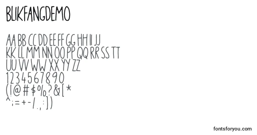 BlikfangDEMO (121594)フォント–アルファベット、数字、特殊文字