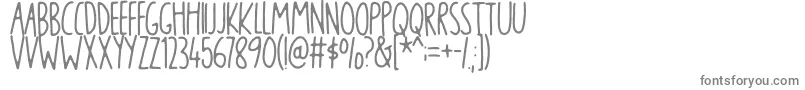 blikfangDEMO-fontti – harmaat kirjasimet valkoisella taustalla