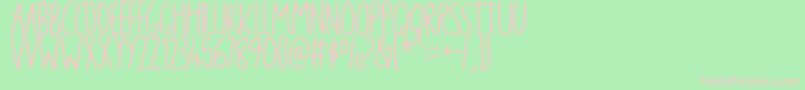 Шрифт blikfangDEMO – розовые шрифты на зелёном фоне