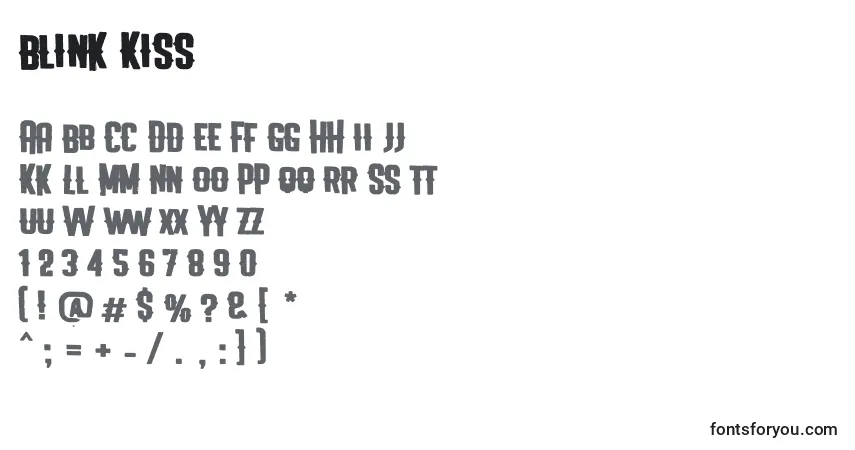 Czcionka Blink Kiss – alfabet, cyfry, specjalne znaki
