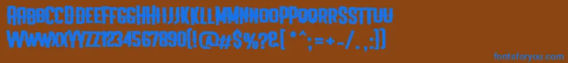 フォントBlink Kiss – 茶色の背景に青い文字
