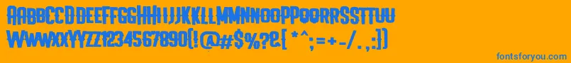 Blink Kiss Font – Blue Fonts on Orange Background