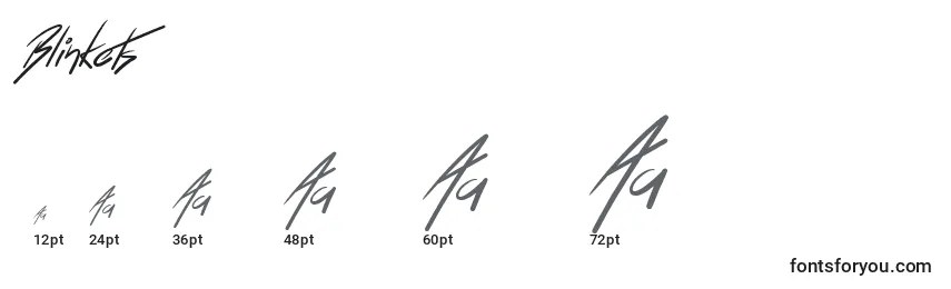 Größen der Schriftart Blinkets