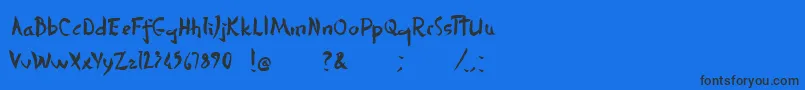 Police DersuUzalaBrush – polices noires sur fond bleu