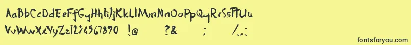 DersuUzalaBrush Font – Black Fonts on Yellow Background