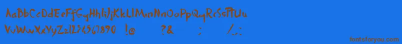 DersuUzalaBrush Font – Brown Fonts on Blue Background