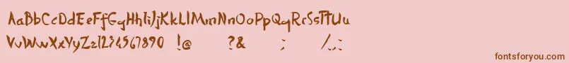 DersuUzalaBrush Font – Brown Fonts on Pink Background