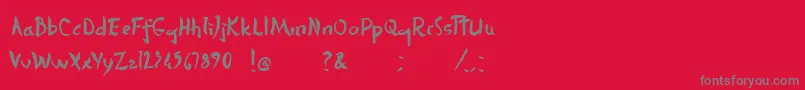DersuUzalaBrush-Schriftart – Graue Schriften auf rotem Hintergrund