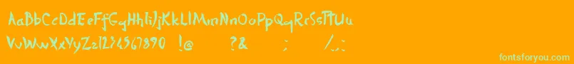 DersuUzalaBrush Font – Green Fonts on Orange Background