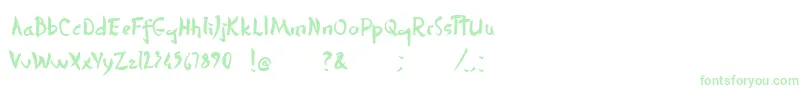 Police DersuUzalaBrush – polices vertes sur fond blanc