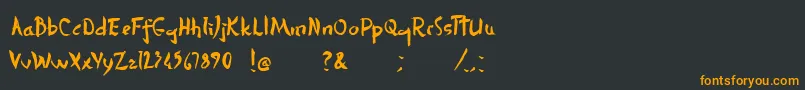 DersuUzalaBrush Font – Orange Fonts on Black Background