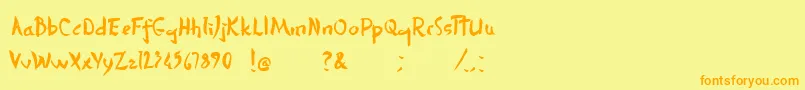 DersuUzalaBrush-fontti – oranssit fontit keltaisella taustalla