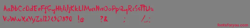 DersuUzalaBrush Font – Red Fonts on Gray Background
