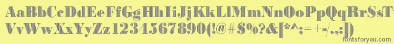 Bodonivjet2Regular-Schriftart – Graue Schriften auf gelbem Hintergrund