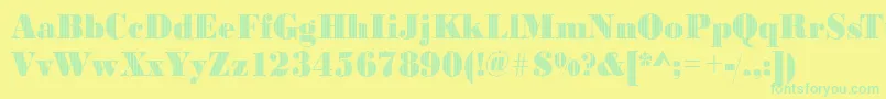 Bodonivjet2Regular Font – Green Fonts on Yellow Background