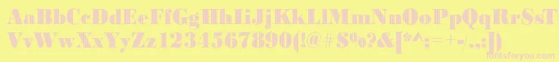 Bodonivjet2Regular Font – Pink Fonts on Yellow Background