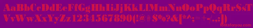 Bodonivjet2Regular Font – Red Fonts on Purple Background