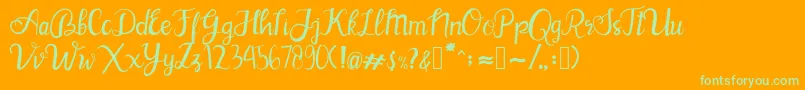 BlinkPink Font – Green Fonts on Orange Background