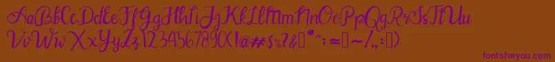 BlinkPink-Schriftart – Violette Schriften auf braunem Hintergrund