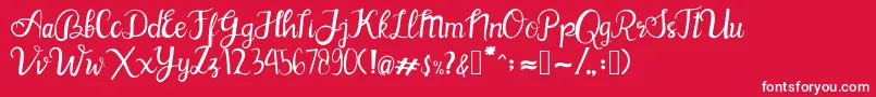 BlinkPink-Schriftart – Weiße Schriften auf rotem Hintergrund