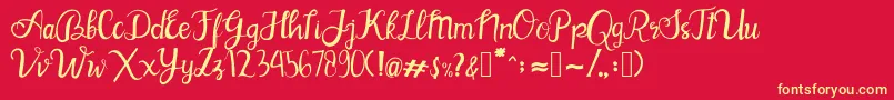 Weitere Informationen zur BlinkPink-Schriftart BlinkPink-Schriftart – Gelbe Schriften auf rotem Hintergrund