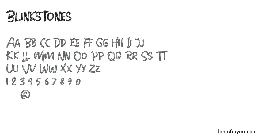 Schriftart Blinkstones – Alphabet, Zahlen, spezielle Symbole