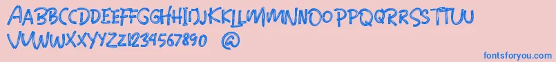 Blinkstones-Schriftart – Blaue Schriften auf rosa Hintergrund