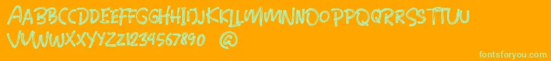 Blinkstones-Schriftart – Grüne Schriften auf orangefarbenem Hintergrund