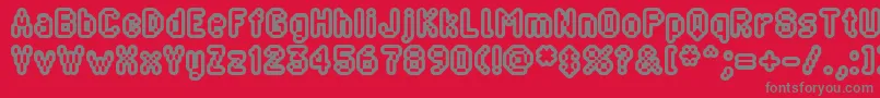フォントBLIPRG   – 赤い背景に灰色の文字