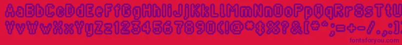 BLIPRG  -Schriftart – Violette Schriften auf rotem Hintergrund