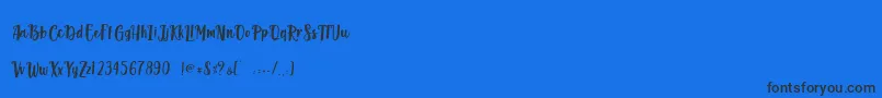 Czcionka Blisk Rhythm   Personal Use – czarne czcionki na niebieskim tle