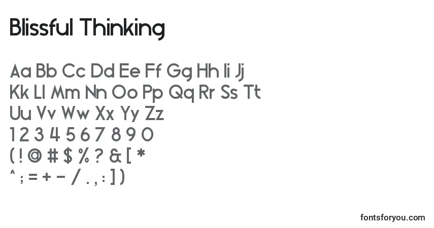 Fuente Blissful Thinking - alfabeto, números, caracteres especiales