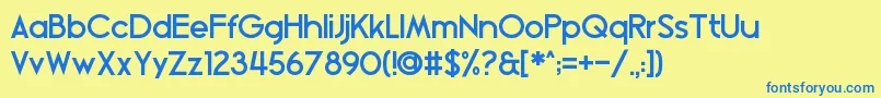 Blissful Thinking Font – Blue Fonts on Yellow Background