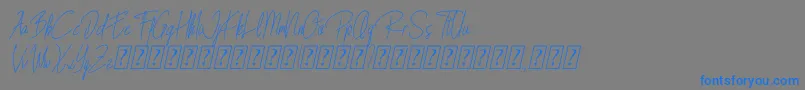 Blista Rade Slant Demo-Schriftart – Blaue Schriften auf grauem Hintergrund